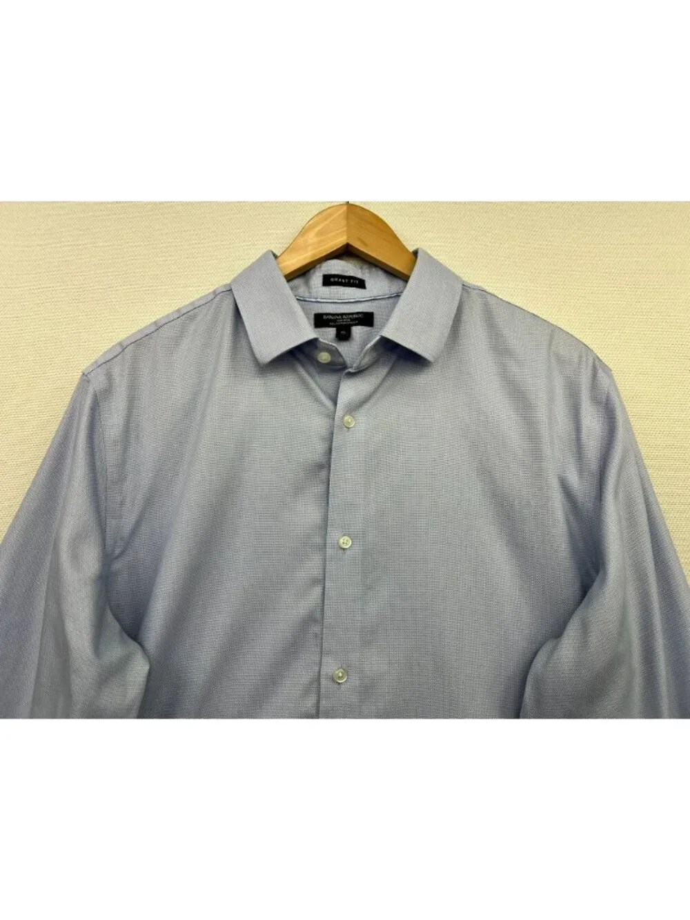 Banana Republic Men Grant Fit Button Up Dress Shirt Long Sleeve Sz XL Light Blue